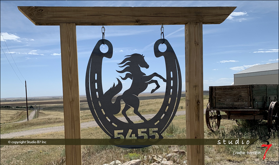 Image of Ranch or home address sign in Bennett Colorado